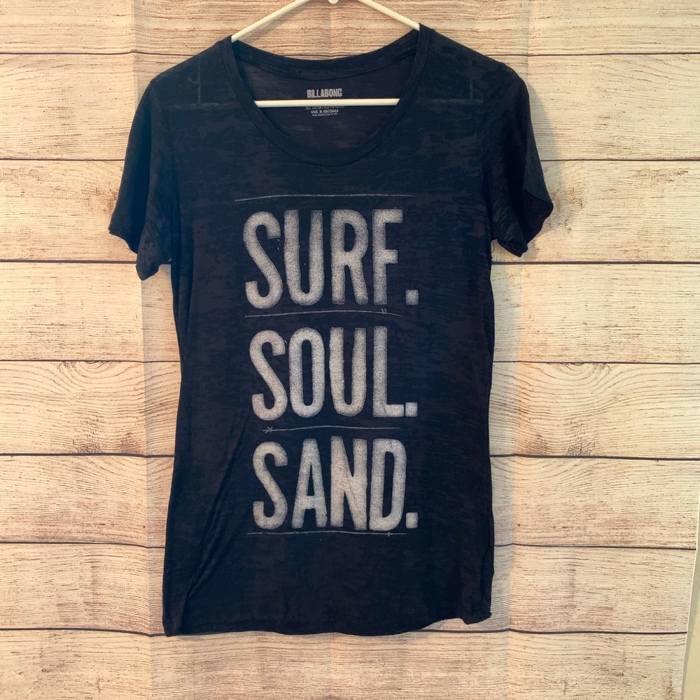 Billabong black casual T-shirt “Surf. Soul. Sand.”
